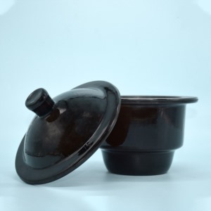 Glass Desiccator Amber With Porcelain Plate